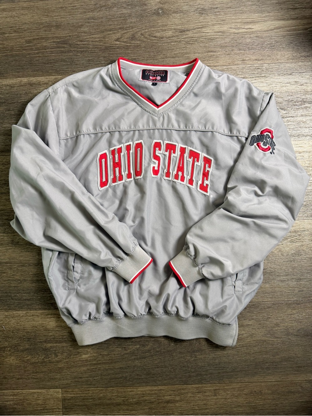 Vintage Men’s Ohio State Buckeyes Gray Pullover Windbreaker Jacket